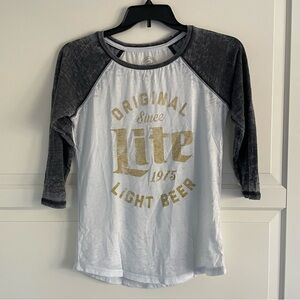 New! Recycled Karma Miller Original Lite Light Beer Baseball Tee 30295
